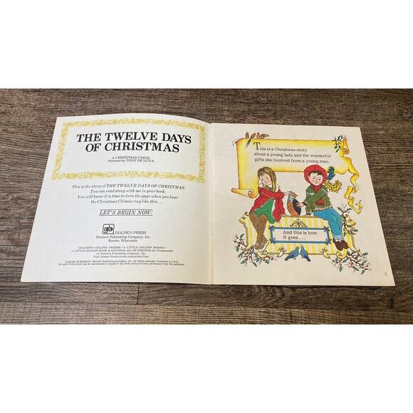 Vintage 1976 Little Golden Books & Cassette Jingle Bells 12 Days of Christmas - Picture 9 of 10